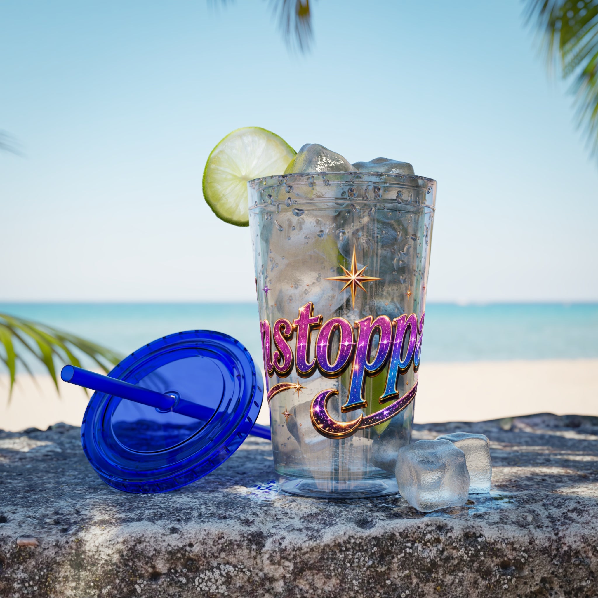 Unstoppable Sunsplash 16oz Tumbler with Straw