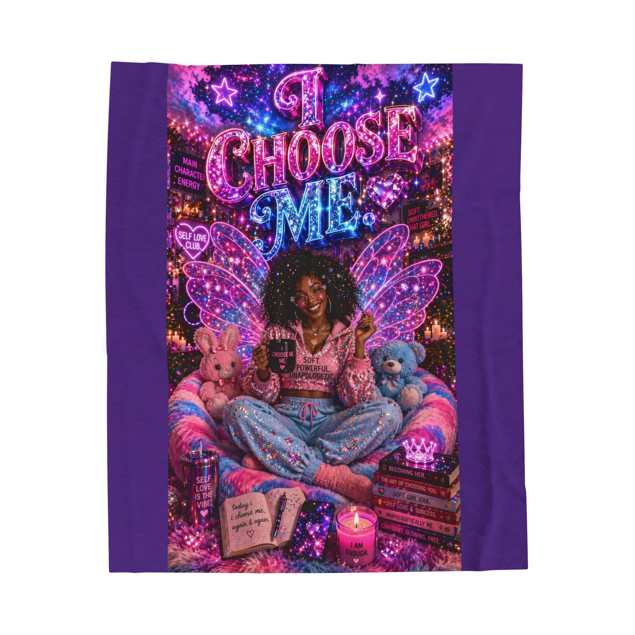 I Choose Me Fairy - Velveteen Plush Blanket