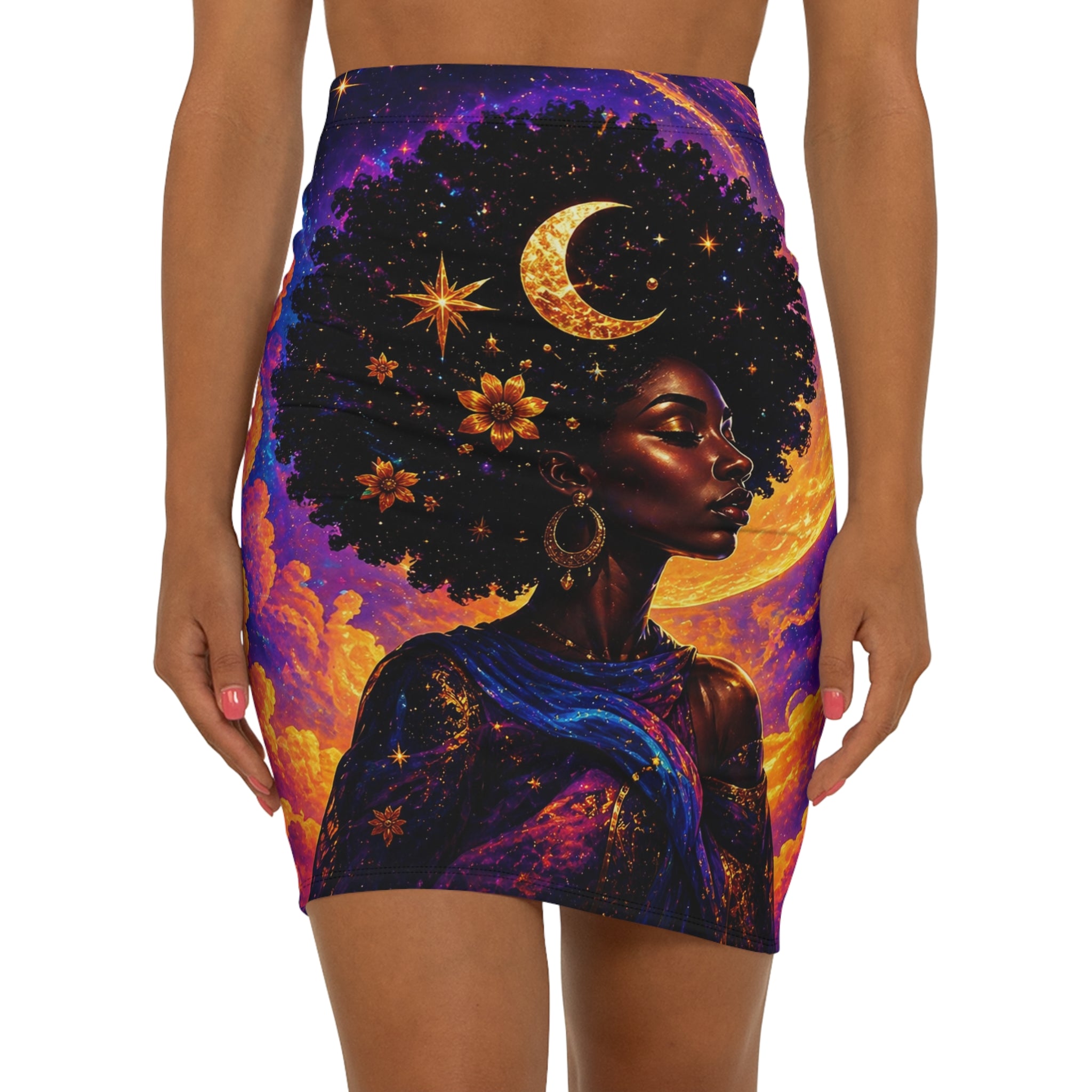 Celestial Goddess Pencil Skirt