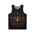 Celestial Crown Men's Graphic Tank Top — Galaxy Gold Ornate Design
