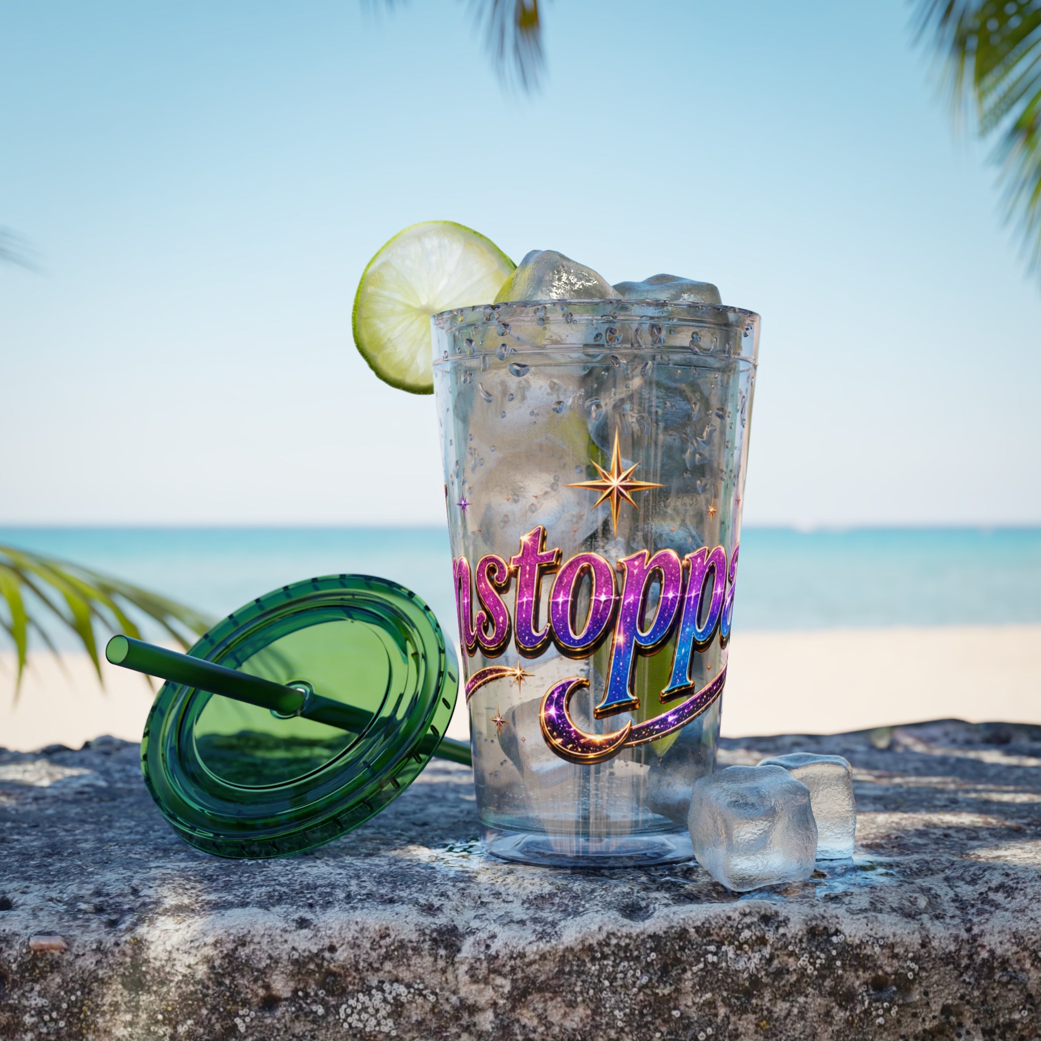 Unstoppable Sunsplash 16oz Tumbler with Straw